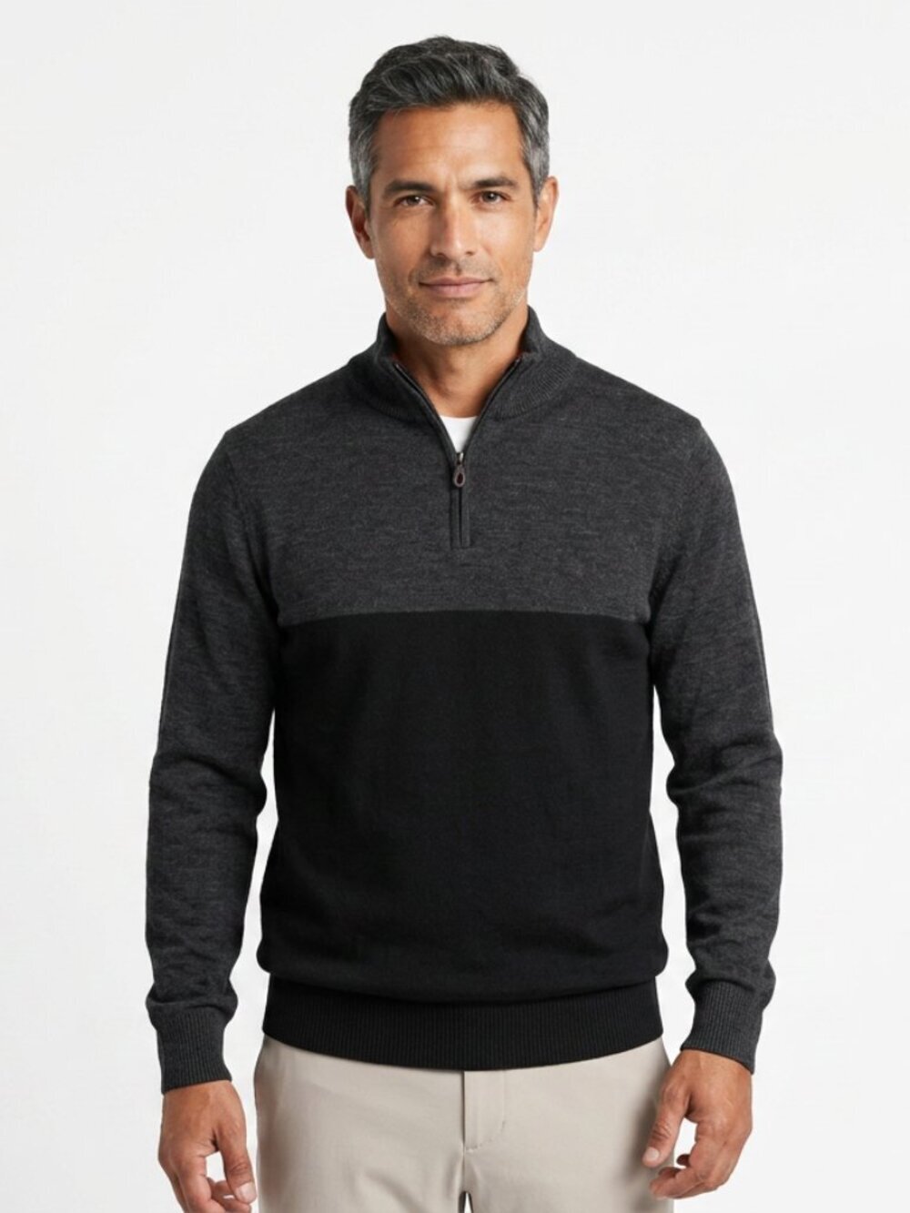 Mizuno Windlite Flex 1/4 Zip Sweater Men M Windproof Grey Lined Cardigan Golf